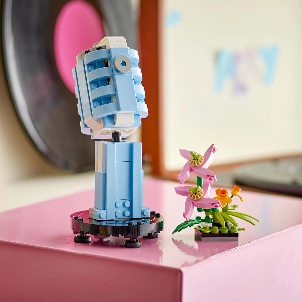 LEGO Creator 3in1 Record Player with Flowers Building Toy - Rebuilds Into a Radio Model or Microphone - Music Toys for 8+ Year Old Girls & Boys - Creative Gift Idea - 31172