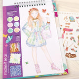 Make It Real Fashion Sketchbook Creative Coloring & Design Kit for Girls