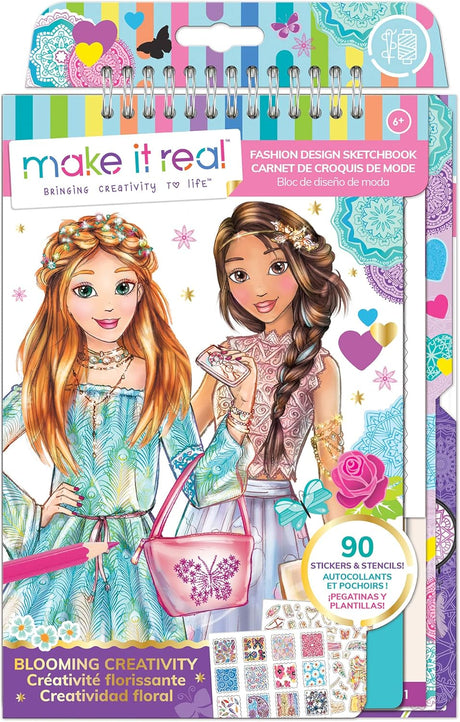 Make It Real Fashion Sketchbook - Creative Coloring & Design Kit for Girls
