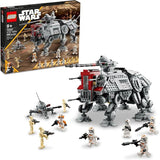LEGO Star Wars AT-TE Walker 75337 building kit with Commander Cody, clone troopers, and rotating blaster cannon