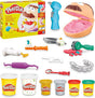 Play-Doh Drill 'n Fill Dentist Toy with patient head, hand-powered drill, tooth mold, and 8 cans of non-toxic modeling compound