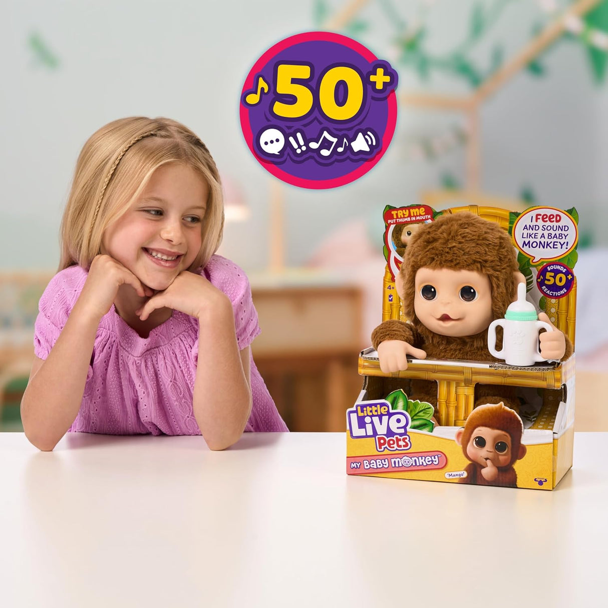 Little Live Pets My Baby Monkey Mango 50+ Sounds And Reactions Ages 4