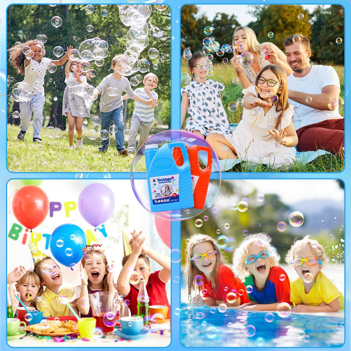 1L Bubble Refill Solution Concentrated Bubble Water Outdoor Summer Toy for Kids Assorted Sold as Single