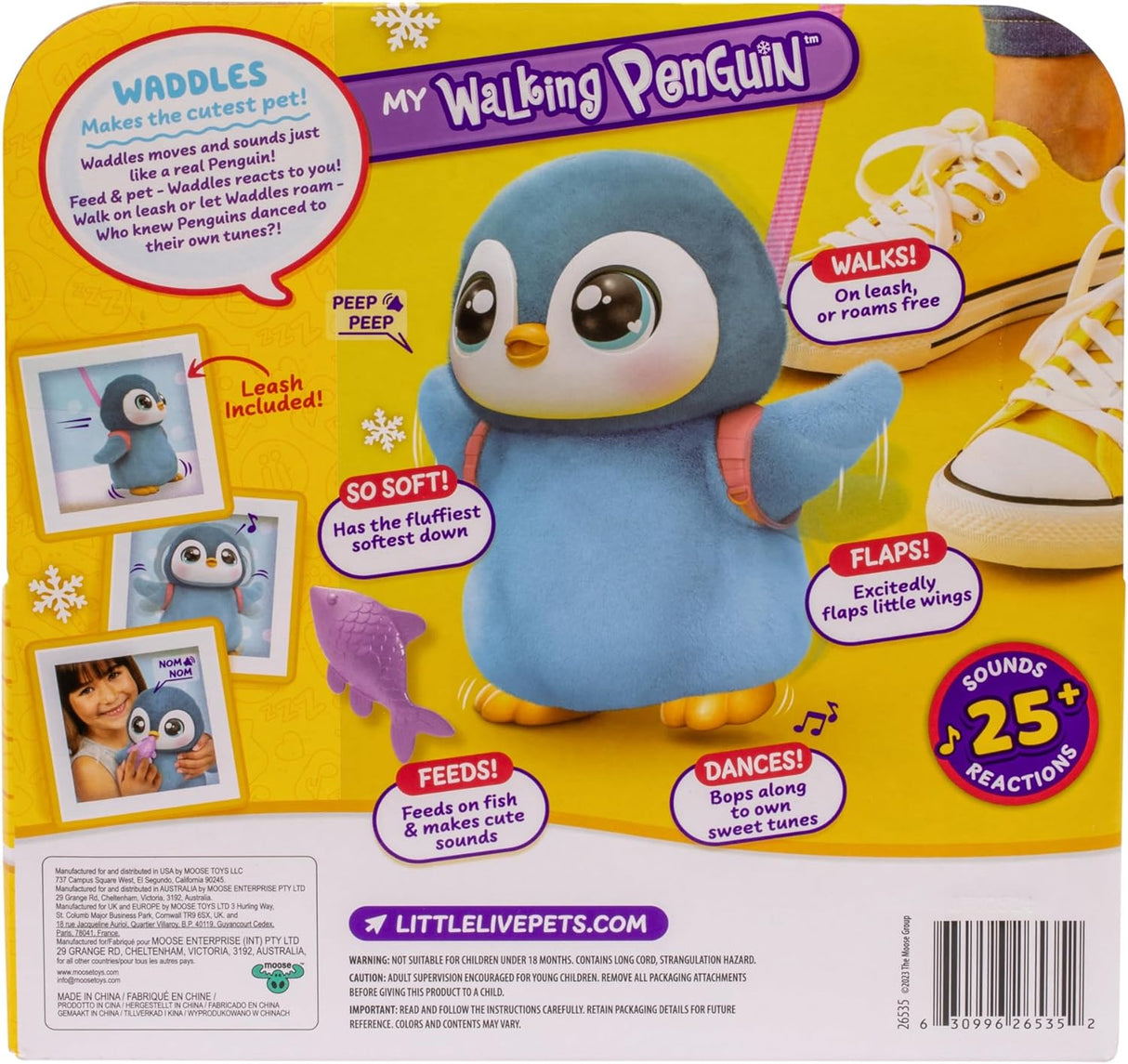 Little Live Pets My Walking Penguin Waddles Interactive Gray Toy 25+ Sounds And Reactions Ages 5