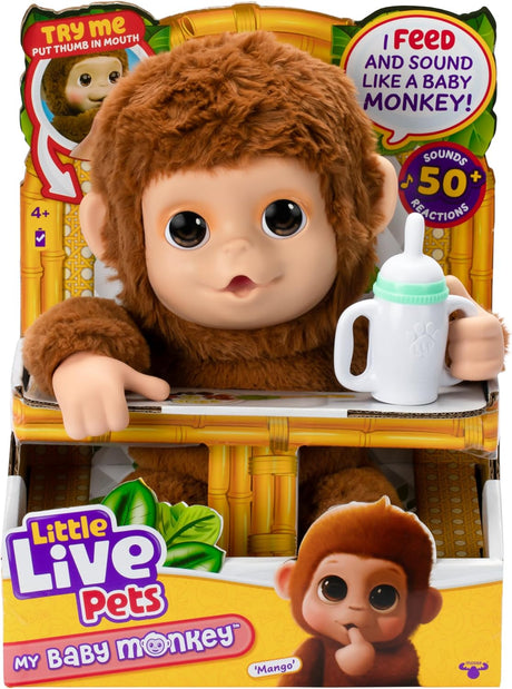 Little Live Pets My Baby Monkey Mango 50+ Sounds and Reactions Ages 4+