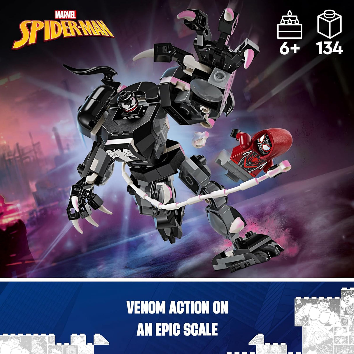 Lego Marvel Superheroes Venom Mech Armor vs Miles Morales Set 76276