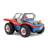 Jada Spider-Man Buggy RC with Non-Removable Spider-Man Figure – 7 Turbo Button Full-Function Remote Control Ages 6+ Red/Blue