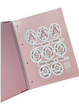 A4 Hardcover Spiral Notebook – 80 Sheets, 90 GSM, Lined – Princess Design