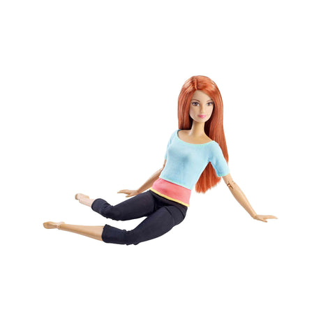 Barbie Made to Move Posable Doll in Pastel Blue Color-Blocked Top and Yoga Leggings