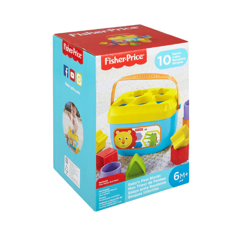 Fisher-Price Stacking Toy Baby's First Blocks Set of 10 Shapes for Sorting Play