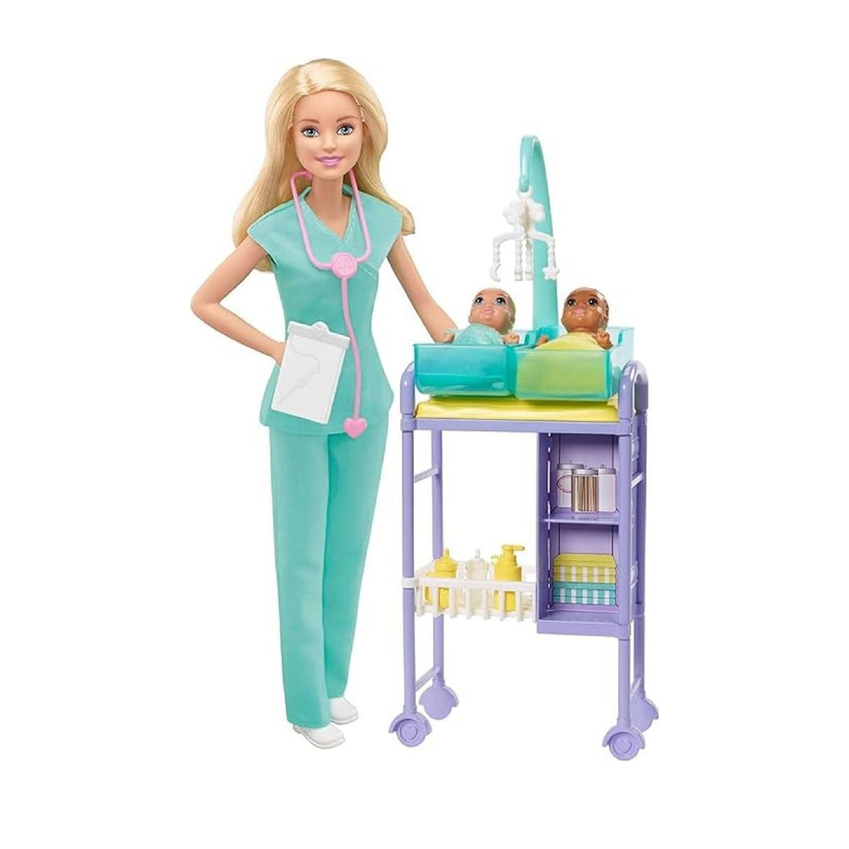 Barbie Careers Doll & Playset, Baby Doctor Theme with Blonde Fashion Doll