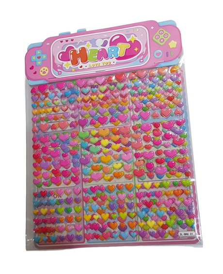 Heart Puffy Sticker Double Sheet Assorted