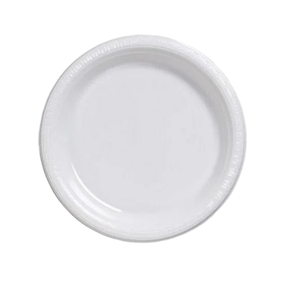 Party Plate 7 Inch Round White 6 Pcs