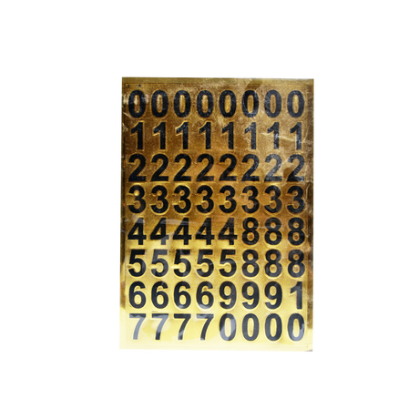 Number Sticker Gold Foil