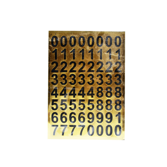 Number Sticker Gold Foil