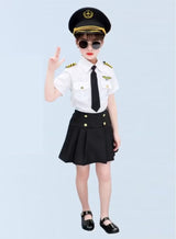 Dress Up Pilot Costume for Girls Airline Captain Uniform for Career Day