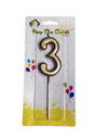 Age 3 Gold Candle Birthday Party Decoration