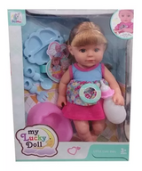 Baby Doll with 12 Sounds Interactive Features & Accessories (Assorted Colors, Sold As Single)