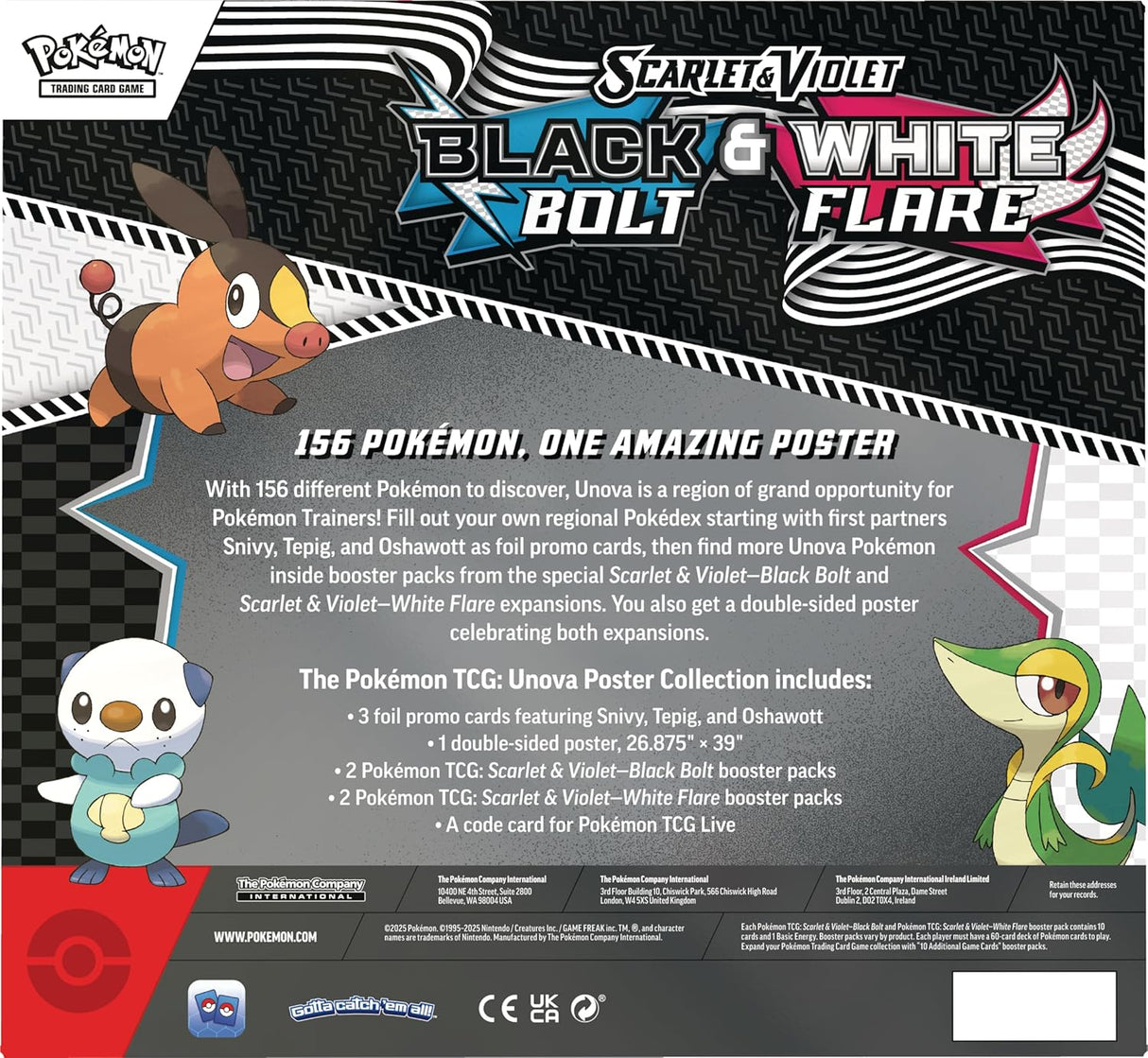 Pokemon Trading Cards: Scarlet & Violet 10.5 Black Bolt/White Flare Poster Collection