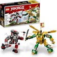 LEGO NINJAGO Lloyd's Mech Battle EVO 71781 building kit with 223 pieces, Golden Lloyd and Bone Warrior minifigures, and 2 posable mechs