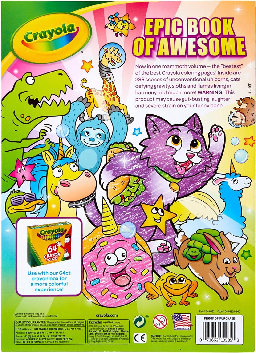 Crayola Epic Book of Awesome, All-in-One Coloring Book Set 288 Pages