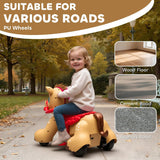 Qaba 12V Battery-Powered Ride-On Horse – Brown, Ages 1.5–3 Years