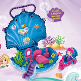 Mermaid Shell Playset for Girls with Doll Accessories & Seahorse Carriage