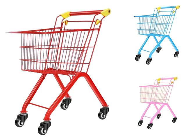 Kids Shopping Cart Toy – Small (3 Assorted Colors) - product image