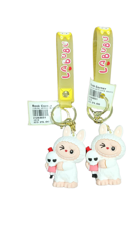 Labubu Keychain White Edition