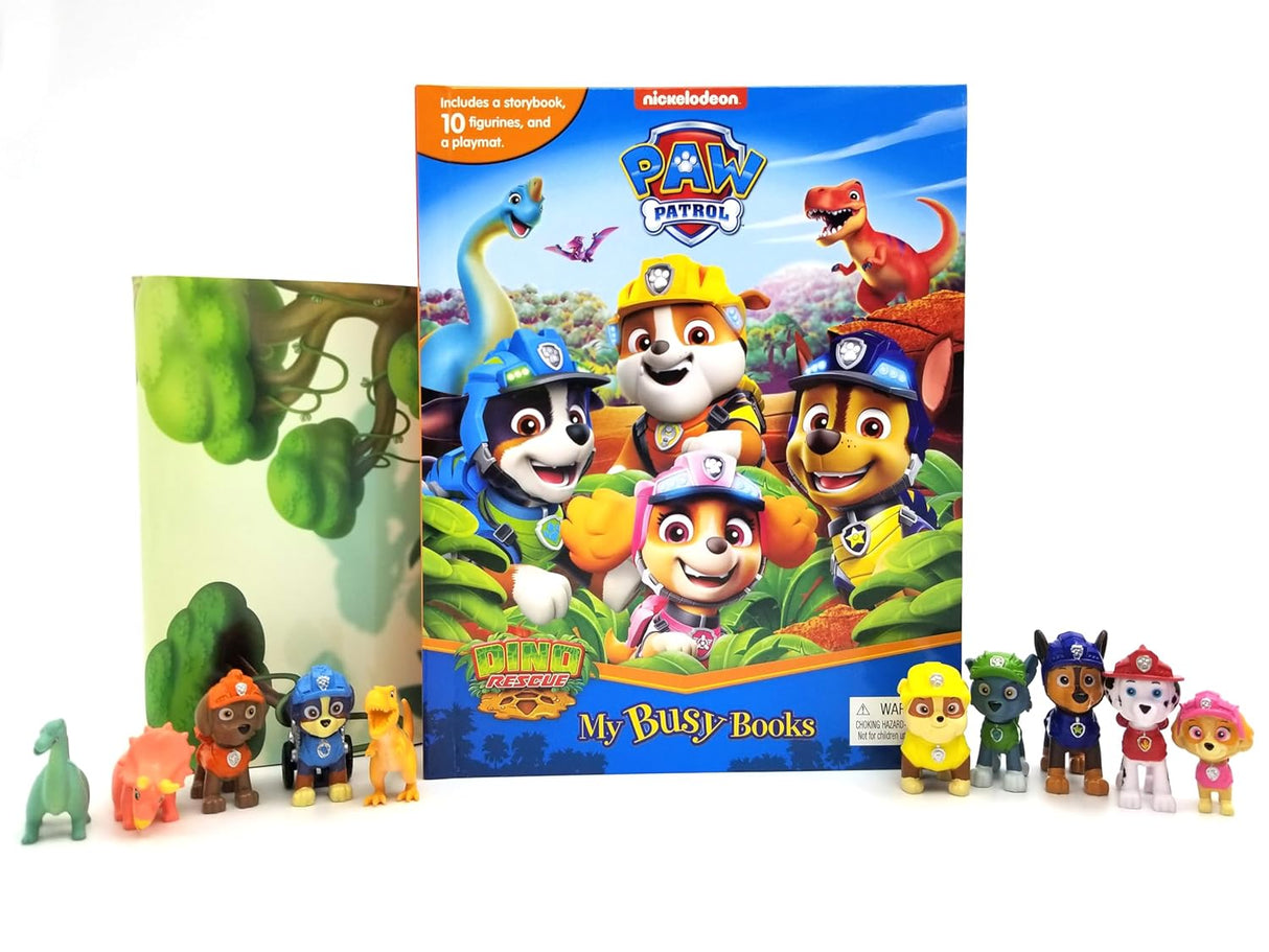 Paw Patrol Dino Rescue My Busy Books - Storybook, 10 Figurines, Playmat (Board Book)