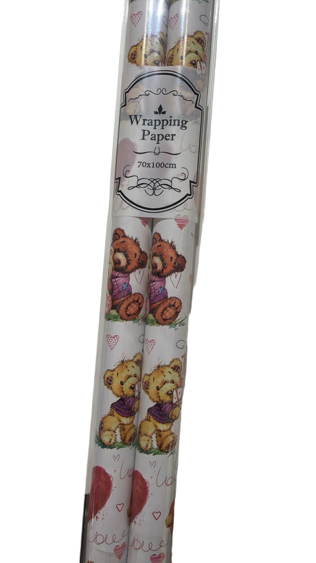 Gift Wrapper Teddy 2 Pcs (Assorted Colors, Sold As Single)