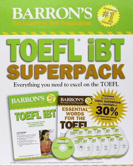 Book cover image of Barron's TOEFL iBT Superpack