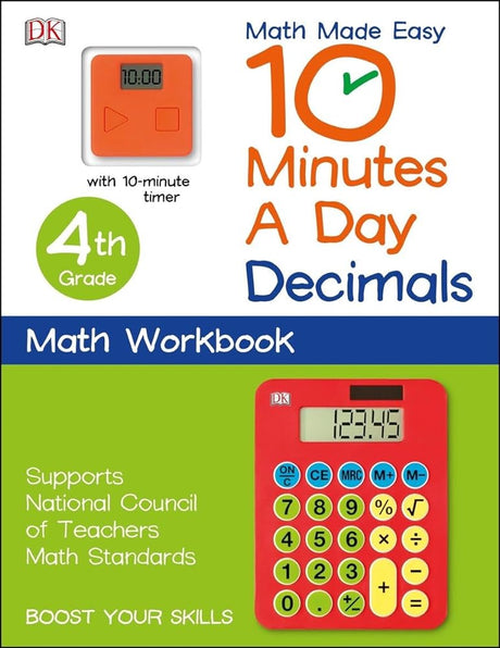 Book cover image of 10 Minutes a Day: Decimals, Fourth Grade: Supports National Council of Teachers Math Standards