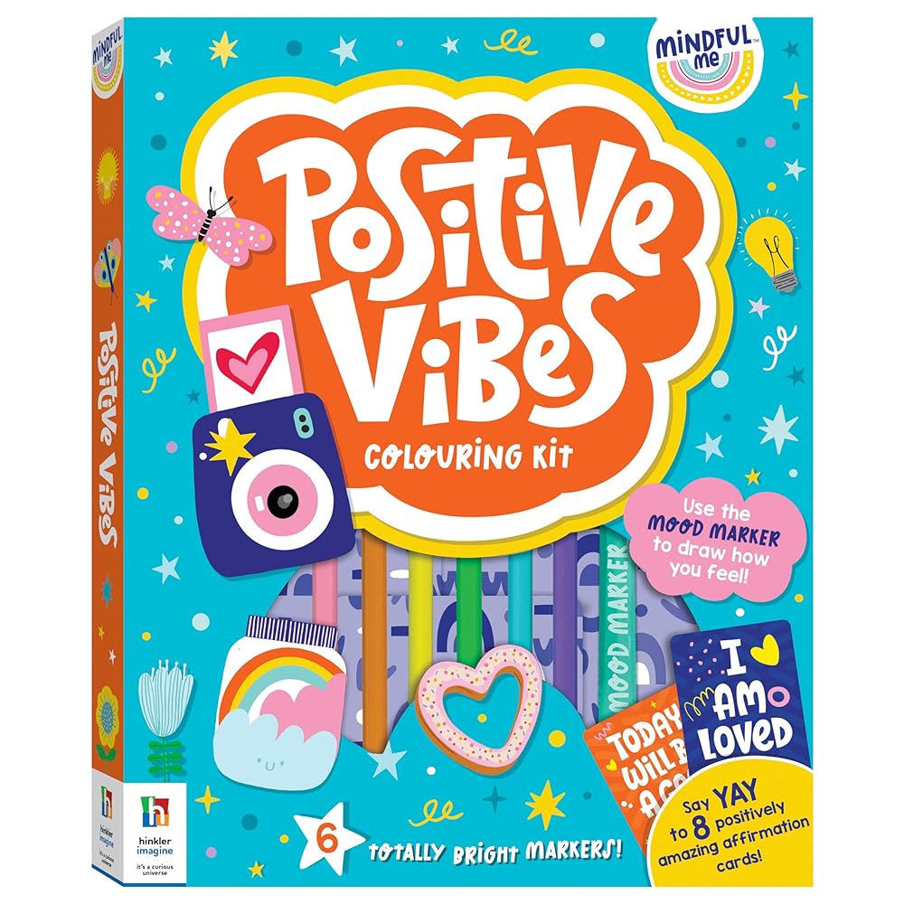 Book cover image Mindful Me Positive Vibes Colouring Kit