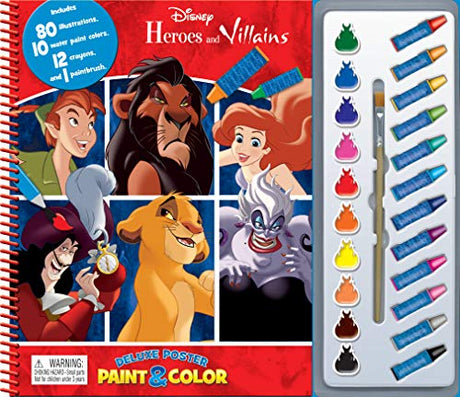 Book cover image Disney Heroes &amp; Villains Deluxe Poster Paint &amp; Color