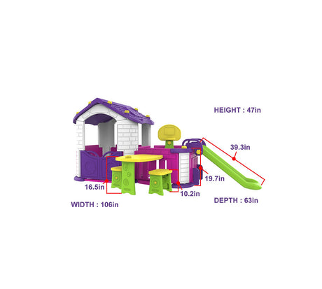 Big Indoor/Outdoor Playhouse with 3 Play Activity 2y+ Multicolored