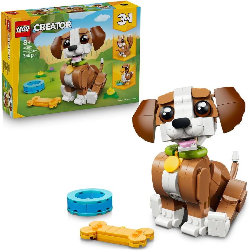 LEGO® Creator 3-in-1 31382 Cute Animals: Playful Puppy Dog Building Set