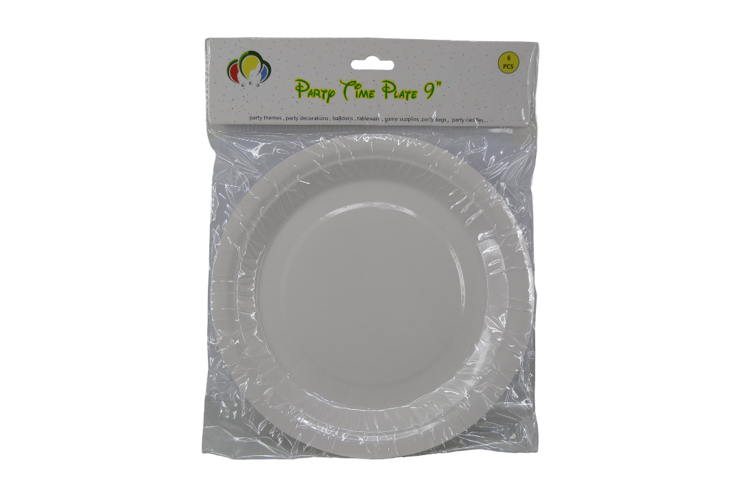 Party Plate 9 Inch White (6 pcs)