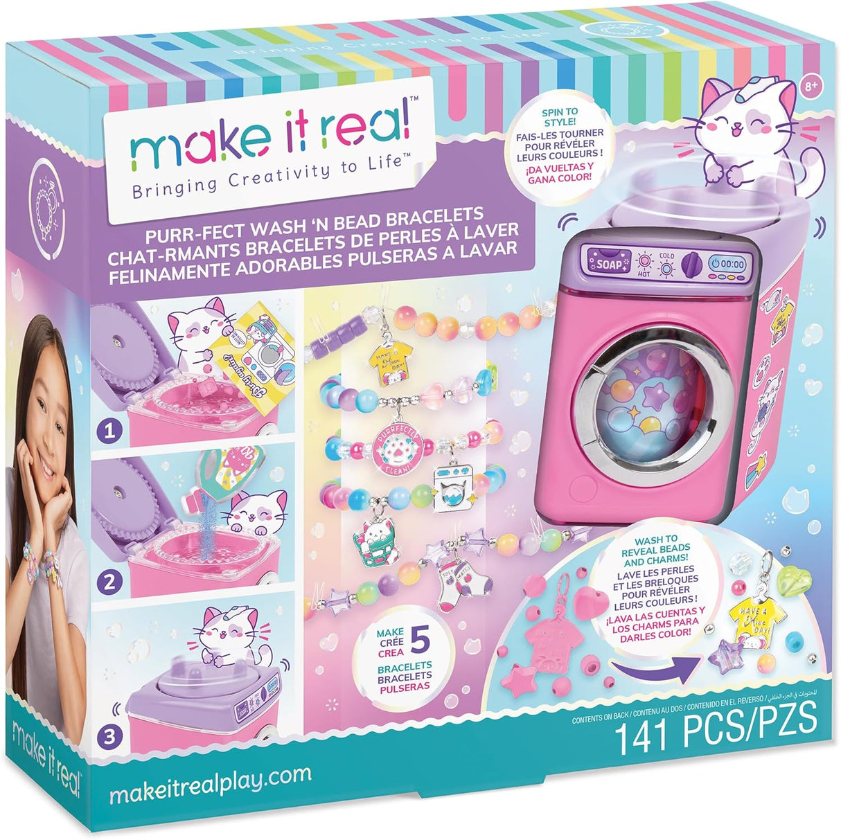 Make It Real Purr-fect Wash N Bead Bracelets Kit