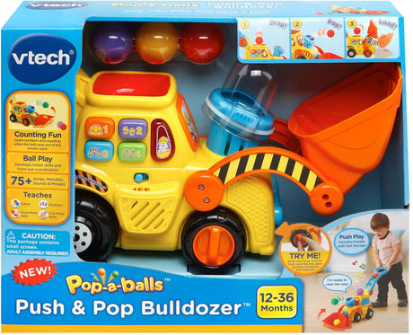 Vtech Pop A Balls Push And Pop Bulldozer Yellow