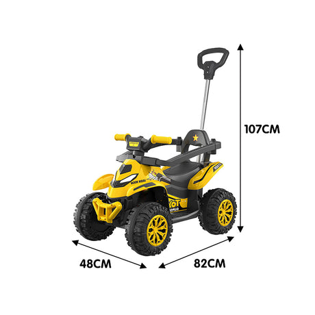 Baby Push Ride-On Car with Pedal for Kids – Yellow