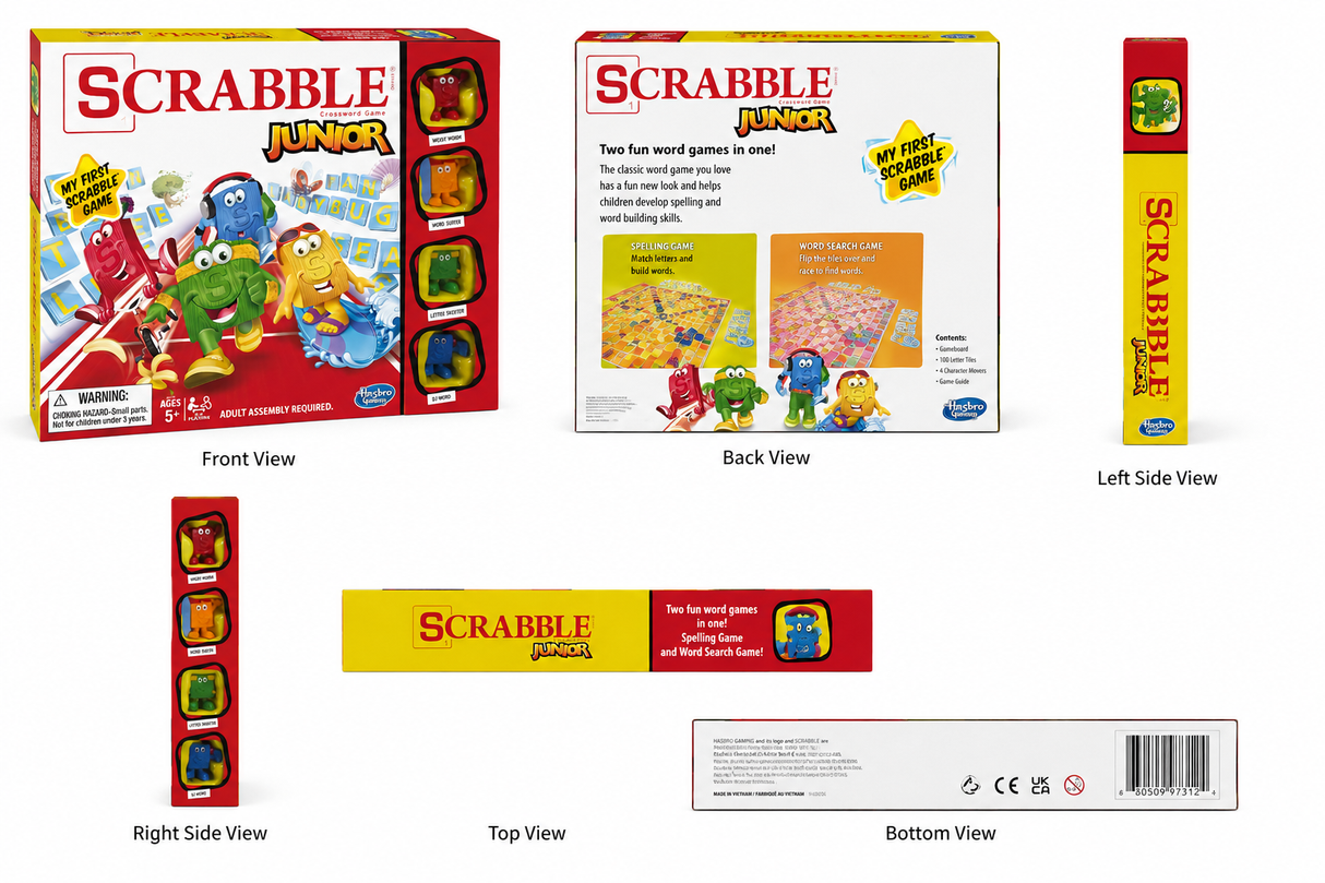 Scrabble Junior kids word and spelling board game by Hasbro Gaming