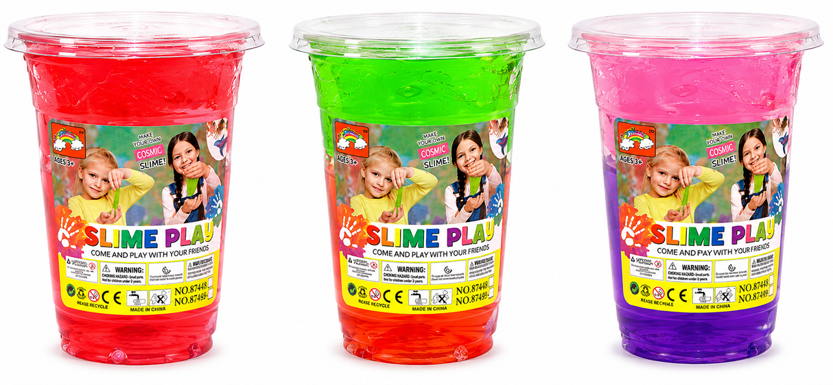 Slime Play Cosmic Multi-Layer Slime Toy Cup Assorted Colors