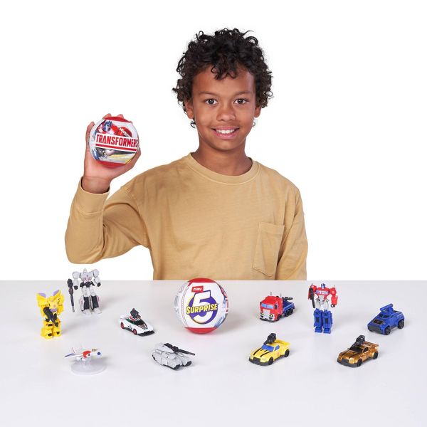 5 Surprise Transformers Series 1 - Official Mini Collectible Robot Figures with Accessories and Rare Gold Bumblebee - Assorted