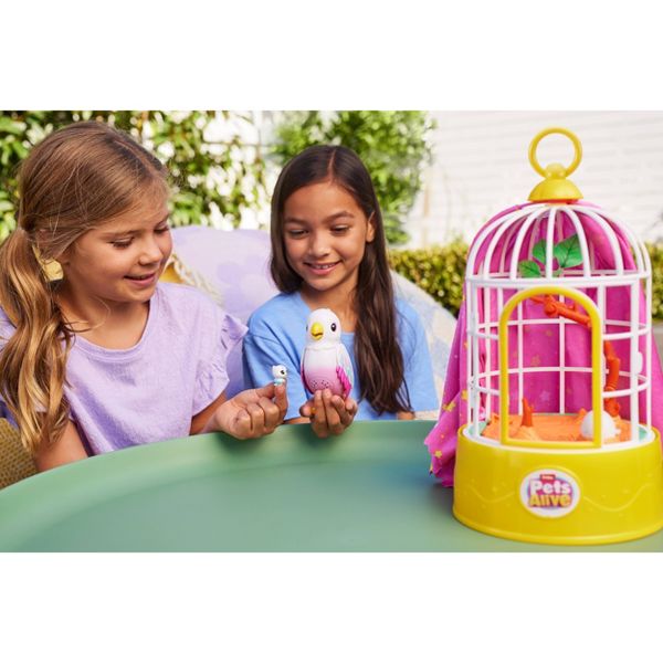 Pets Alive Polly the Magic Bird - Interactive Repeating Parrot with Hatching Baby, Wand, and 10+ Tricks - Multicolor