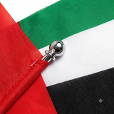 UAE Flag Stand Silver Desktop Flag Holder for Office and Home