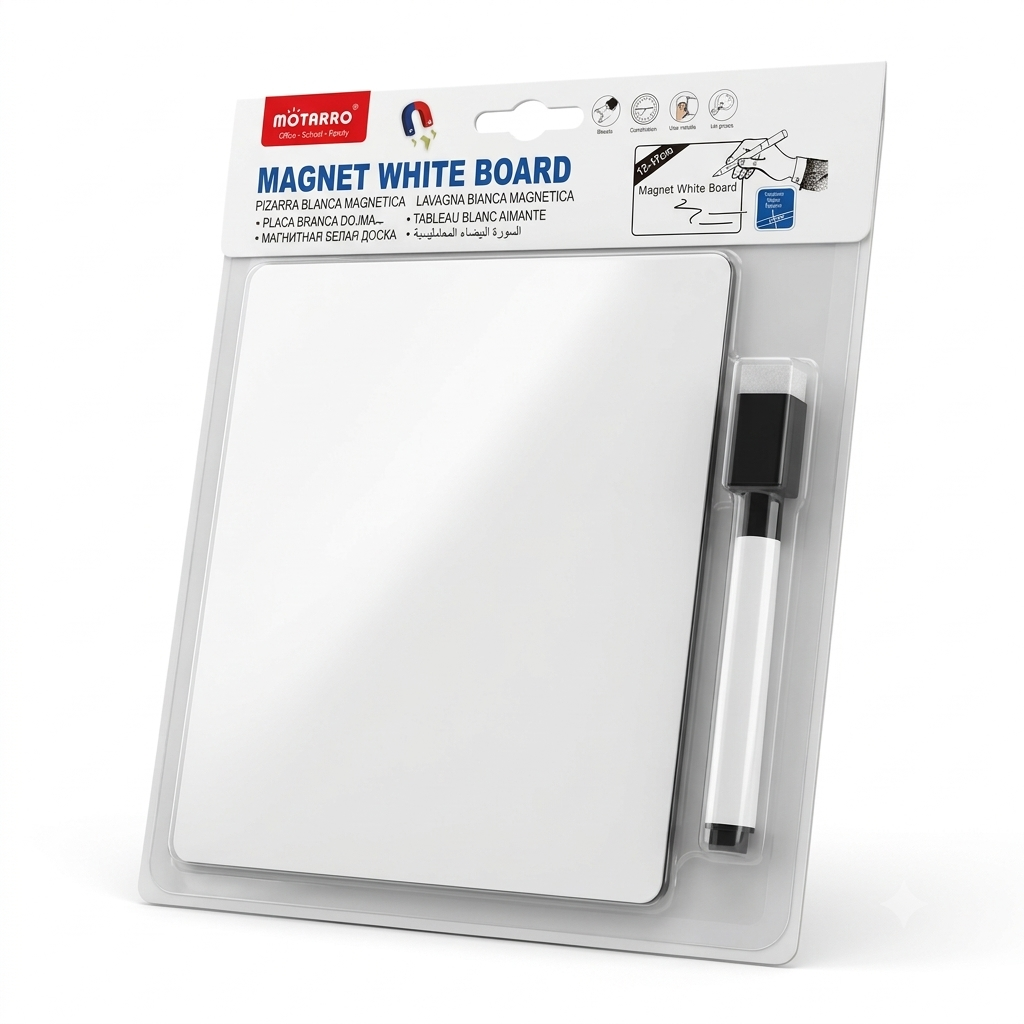Motarro Magnetic White Board with Marker 12x17cm Mini Dry Erase Board