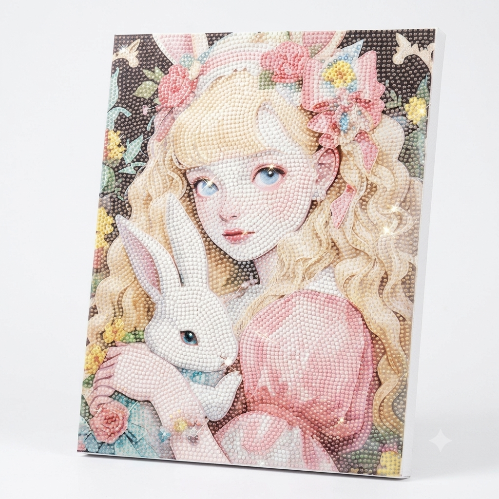 Girl Diamond Painting Set 30x40cm DIY Crystal Art Kit for Kids and Adults