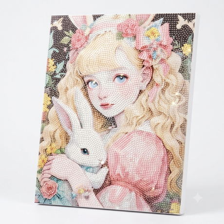 Girl Diamond Painting Set 30x40cm DIY Crystal Art Kit for Kids and Adults