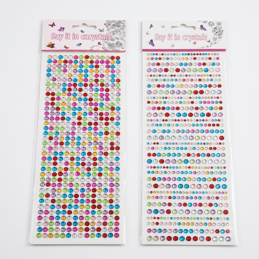 Crystal Stickers Assorted 2 Sheet Sold as Single